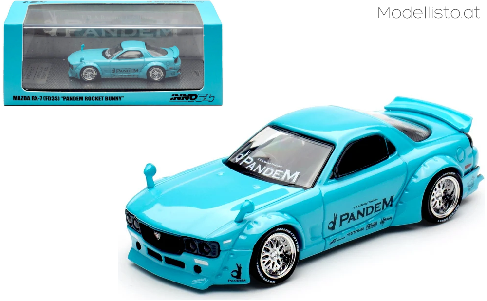 IN64-RX7FDP-TIFBLU INNO64 Mazda RX-7 (FD3S) Rocket Bunny, tiffany blue